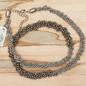 Gunmetal and silver beaded necklace